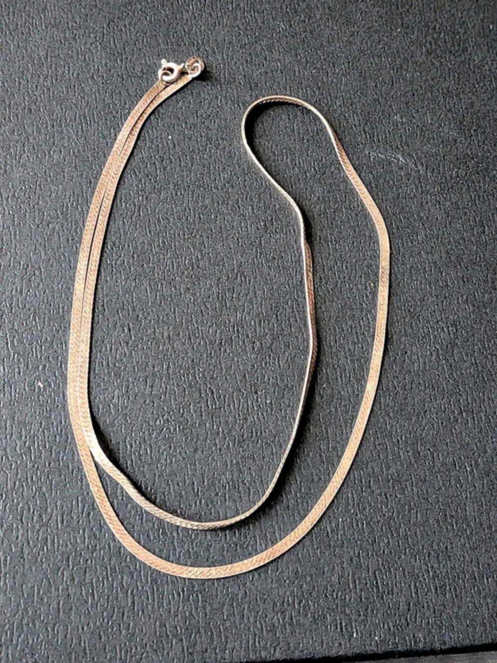 ✨ Vintage Italian Solid .925 Sterling Silver Herringbone Chain Necklace (20") ✨